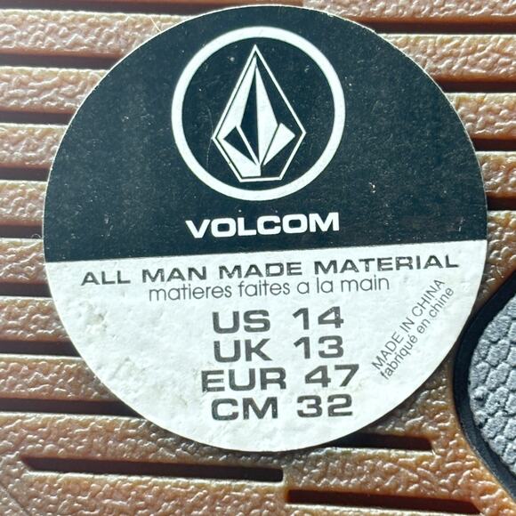 Volcom Daycation Black Destructo Flip Flop Rubber Sandals Men's Size 14 - Picture 9 of 10